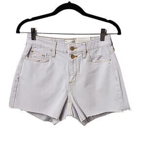 Universal Thread Curvy Vintage Midi White Denim Shorts Raw Hem Womens 0/25 NWT